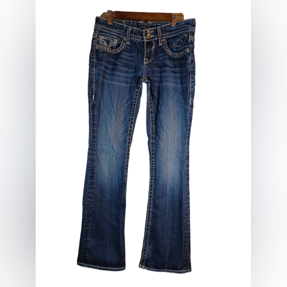 Vigoss Women's Chelsea Boot Cut Jean's Size 7/8 Darker Denim
